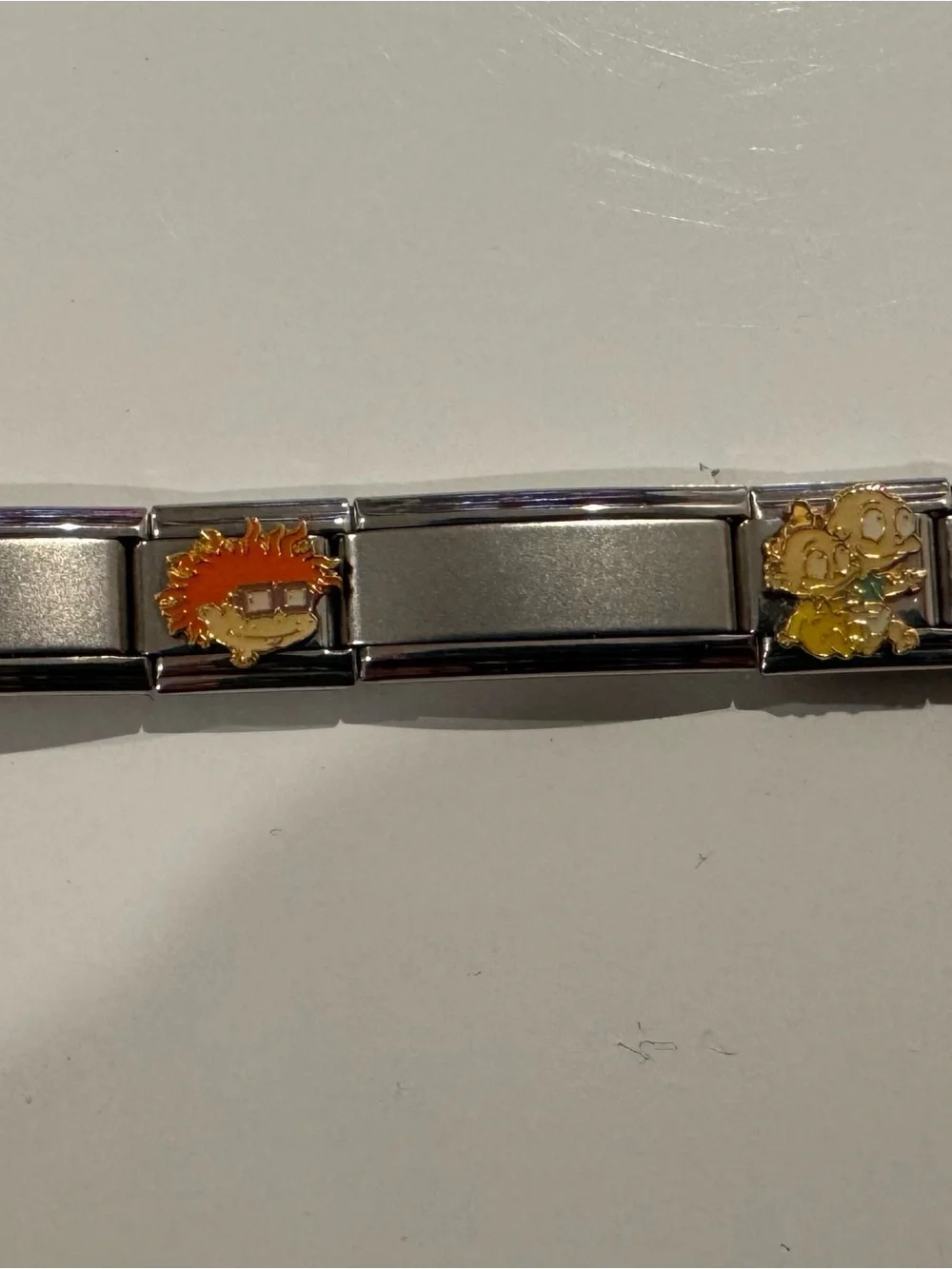 Nickelodeon Rugrats Italian Charm Bracelet Stainless Links adjustable 9mm Y2K